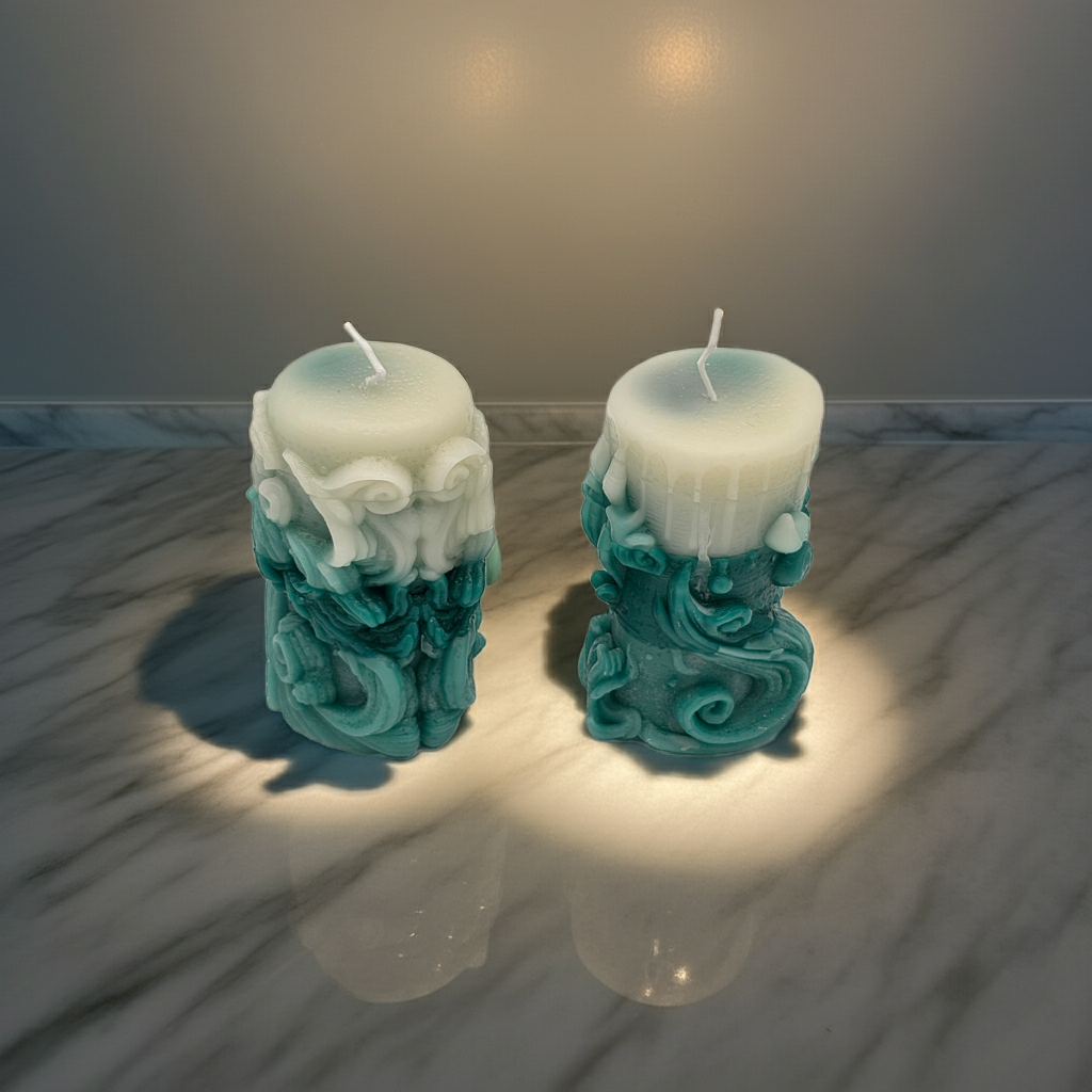 Ocean Wave Scented Pillar Candles