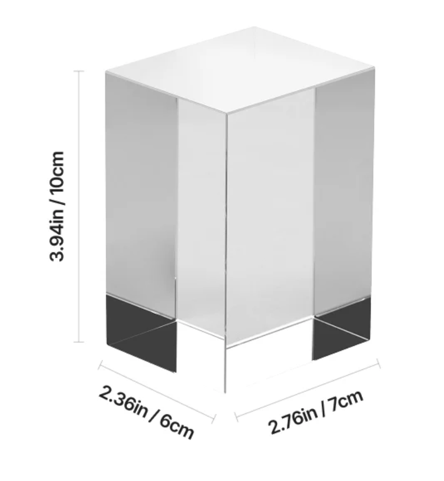 Personalised 3D Crystal Rectangle Keepsake — 10 cm