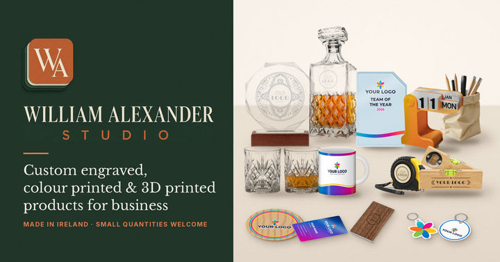 William Alexander Studio – custom engraved, UV printed and 3D printed products, handmade in Kildare