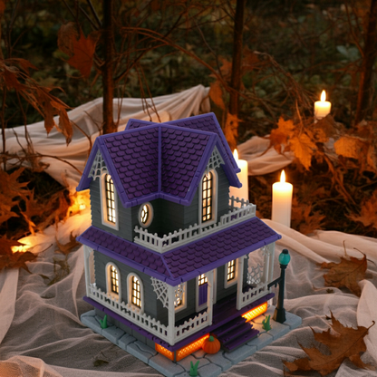 Spooky Haunted House Diorama & Night Light
