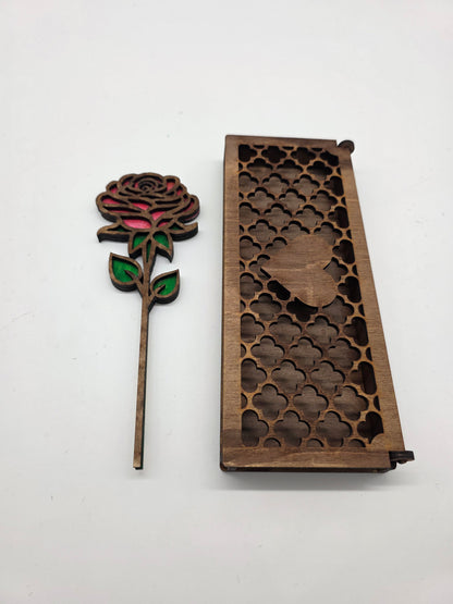 Enchanted Rose Wooden Keepsake Box