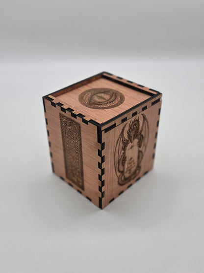 Mystical Telescoping Dragon Egg & Engraved Wooden Nest Box
