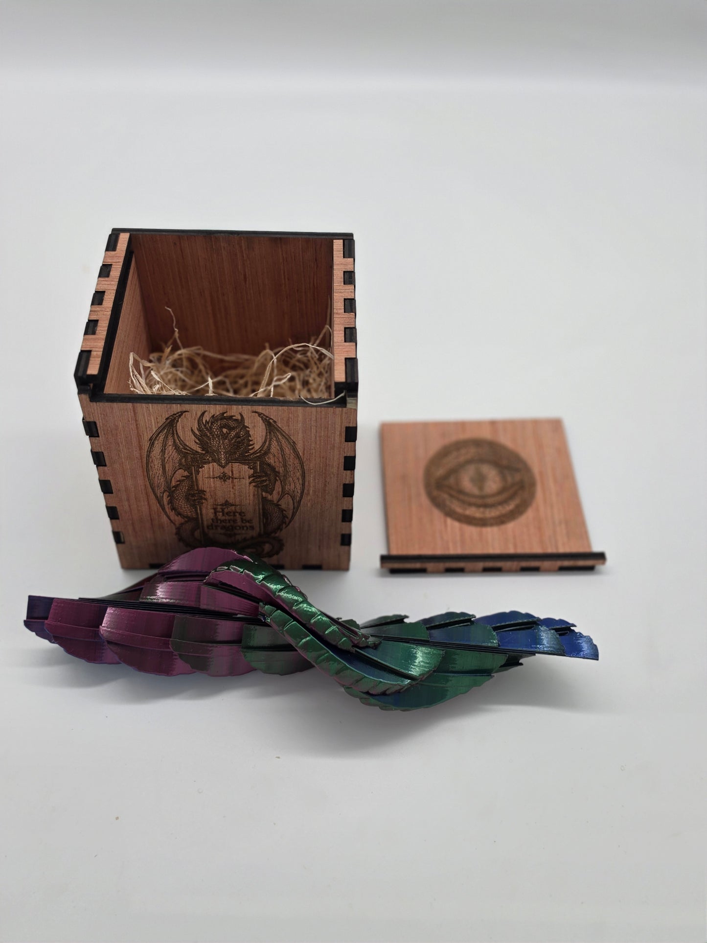 Mystical Telescoping Dragon Egg & Engraved Wooden Nest Box
