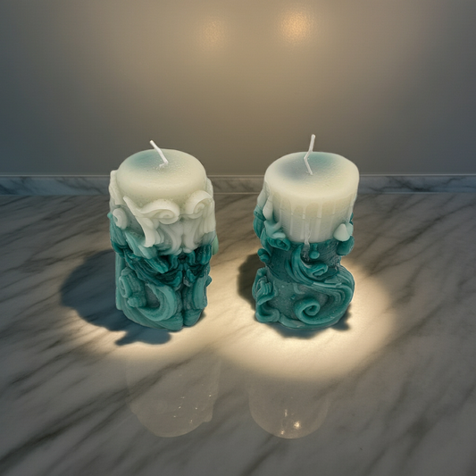 Ocean Wave Scented Pillar Candles