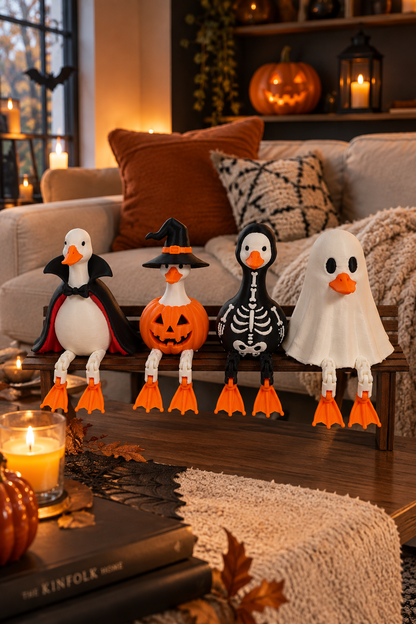 Halloween Fidget Duck Bench Decoration – Set of 4