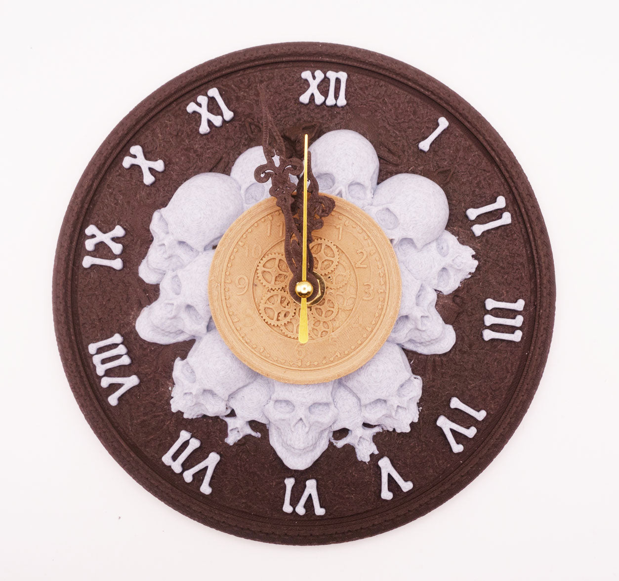 Skull Clock with Roman Numerals