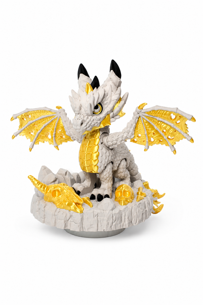 The Auric Wyrm – Massive White & Gold Rotating Dragon