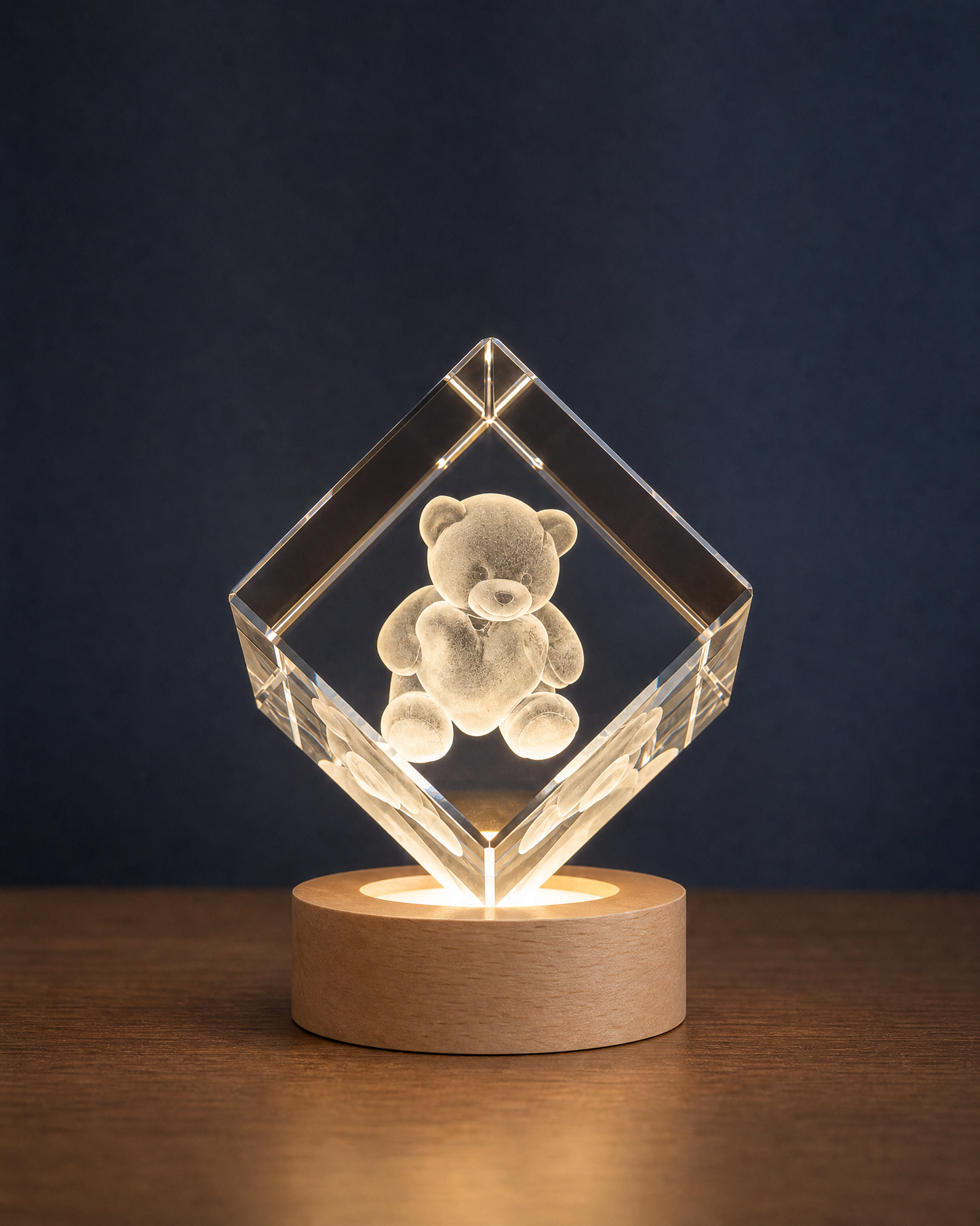 Personalised 3D Crystal Diamond Keepsake — 10 cm