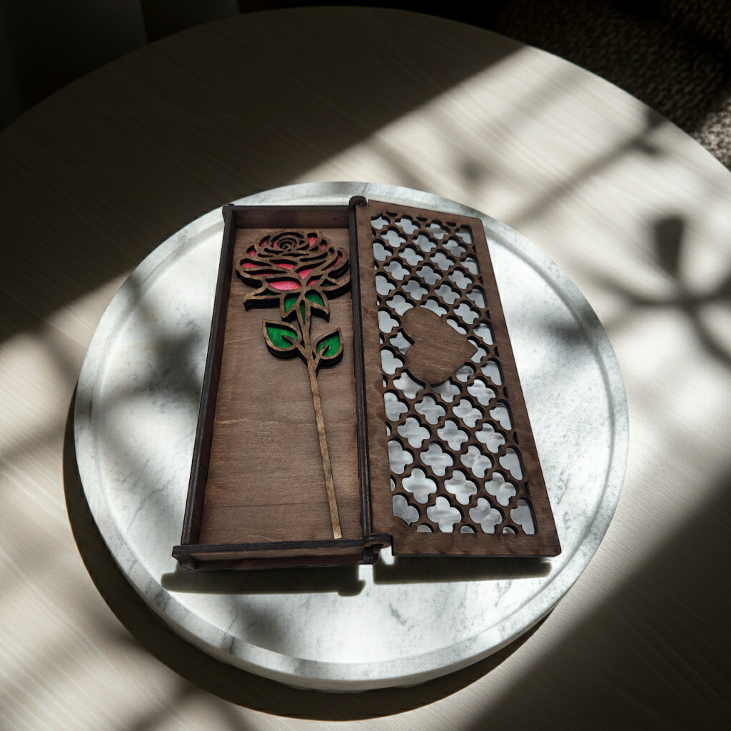 Enchanted Rose Wooden Keepsake Box
