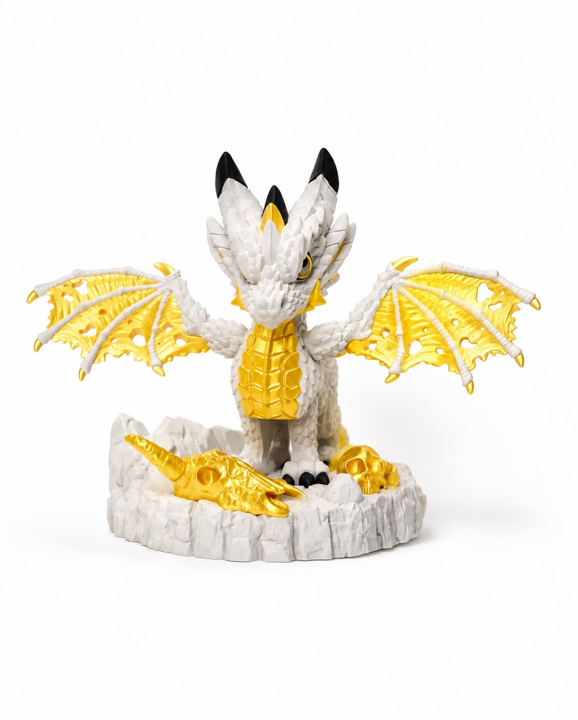 The Auric Wyrm – Massive White & Gold Rotating Dragon