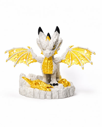 The Auric Wyrm – Massive White & Gold Rotating Dragon