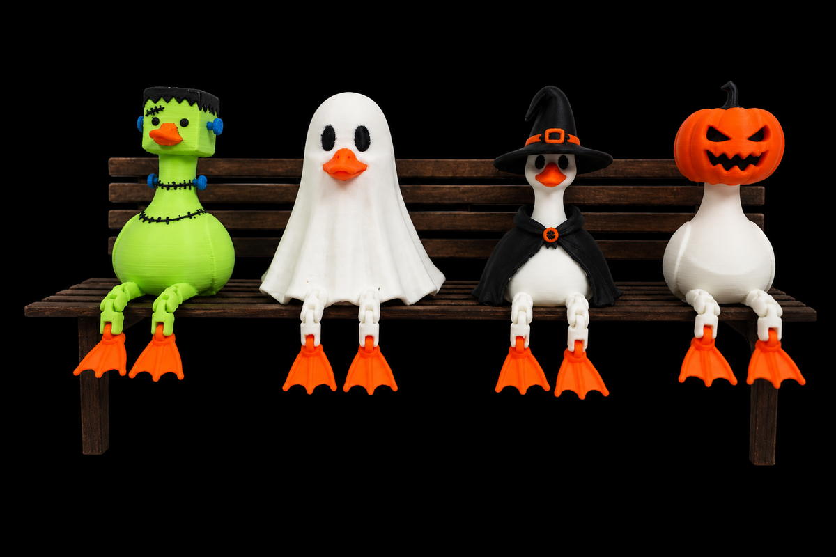 Halloween Fidget Duck Bench Decoration – Set of 4
