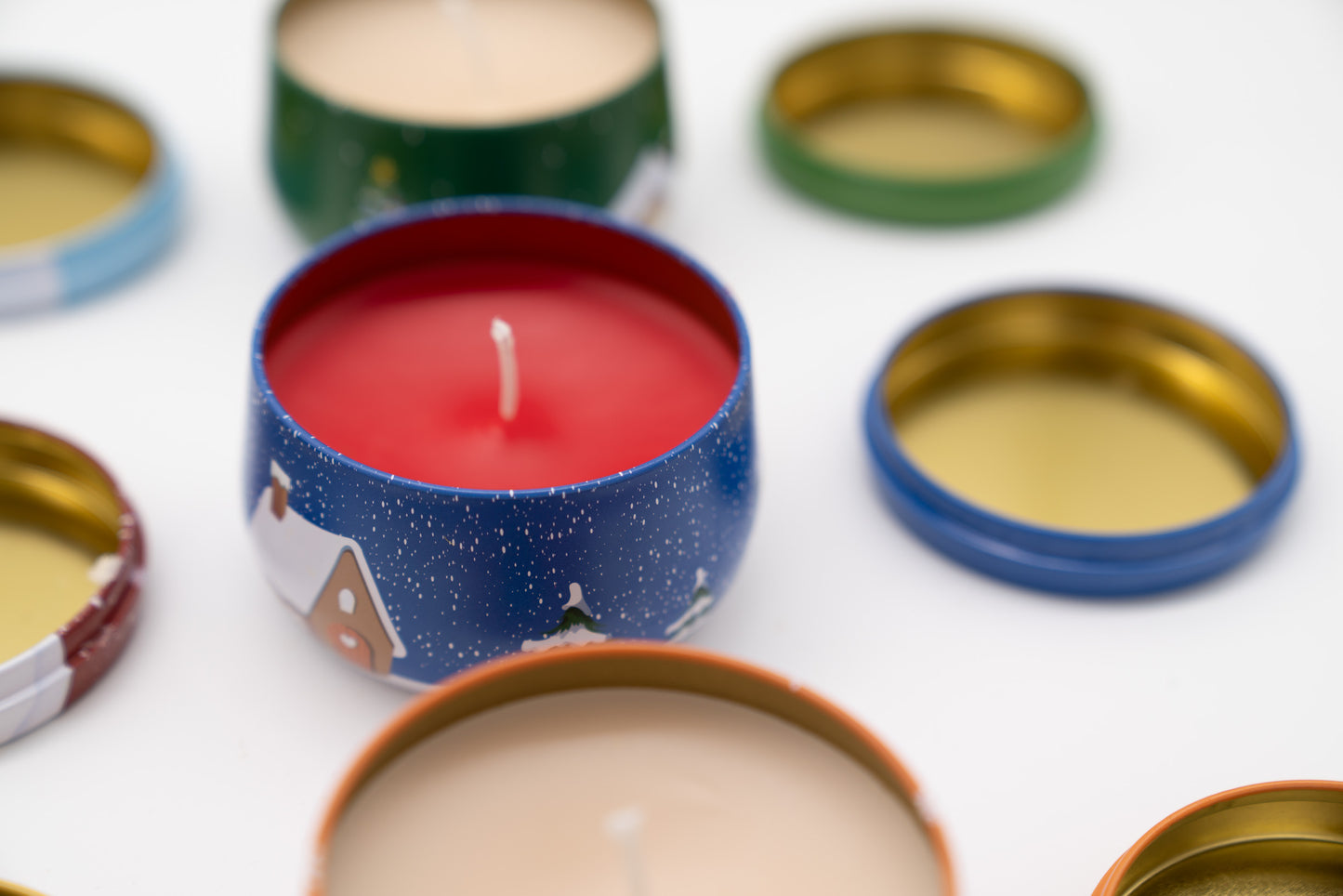 Festive Holiday Scented Beeswax Tin Candles (6 or 12)