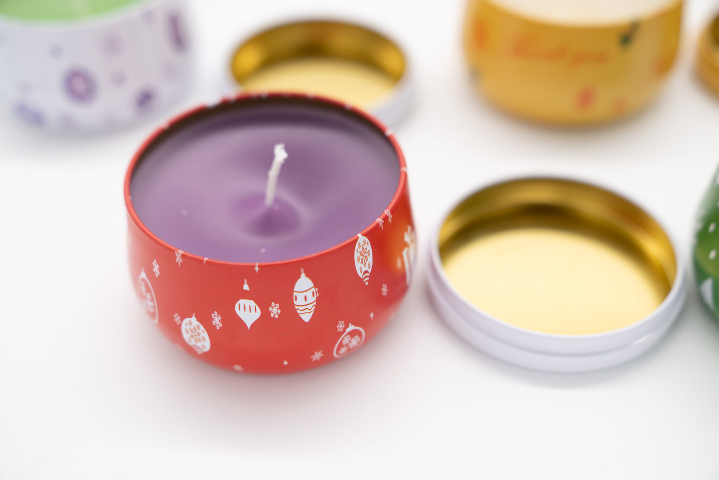 Festive Holiday Scented Beeswax Tin Candles (6 or 12)