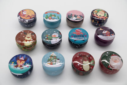 Festive Holiday Scented Beeswax Tin Candles (6 or 12)