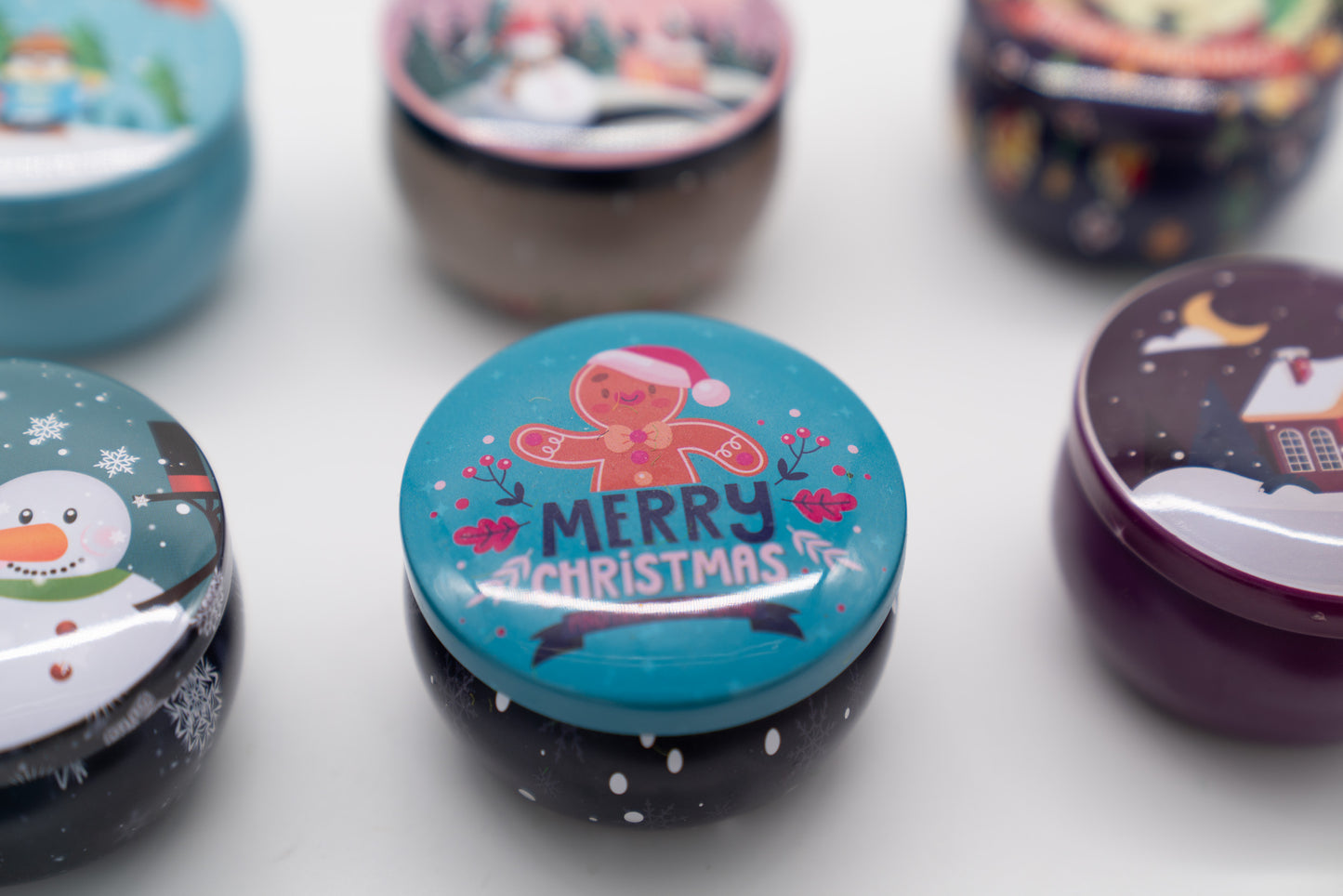 Festive Holiday Scented Beeswax Tin Candles (6 or 12)