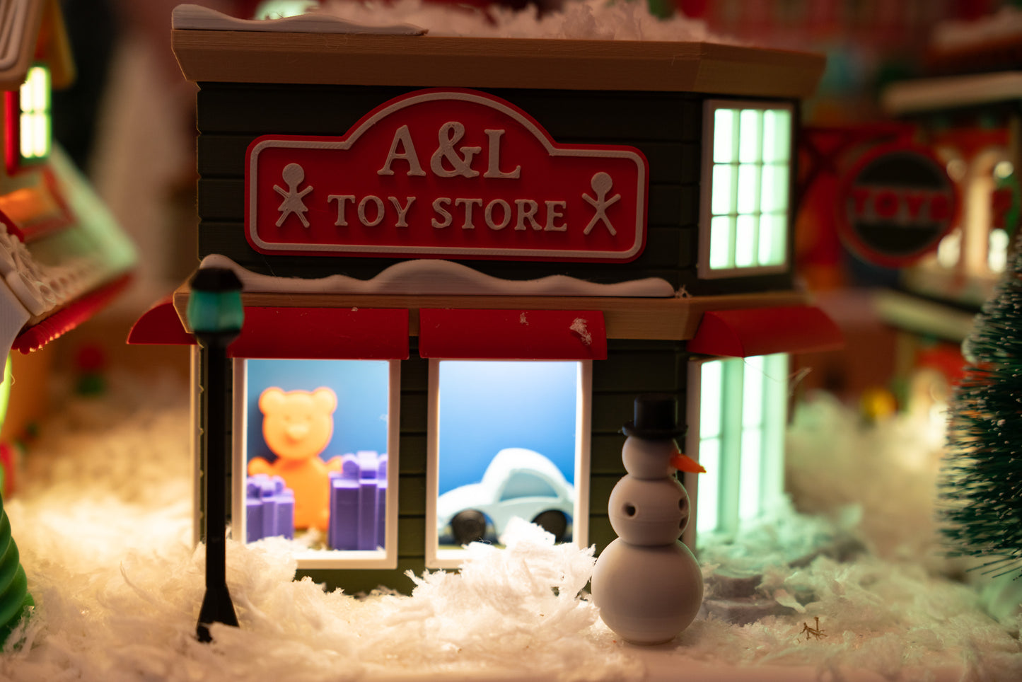 Premium LED Lighted Christmas Village Set - 10 Buildings with Polar Express Train & Snow - Complete Holiday Display Collection (65x150cm)