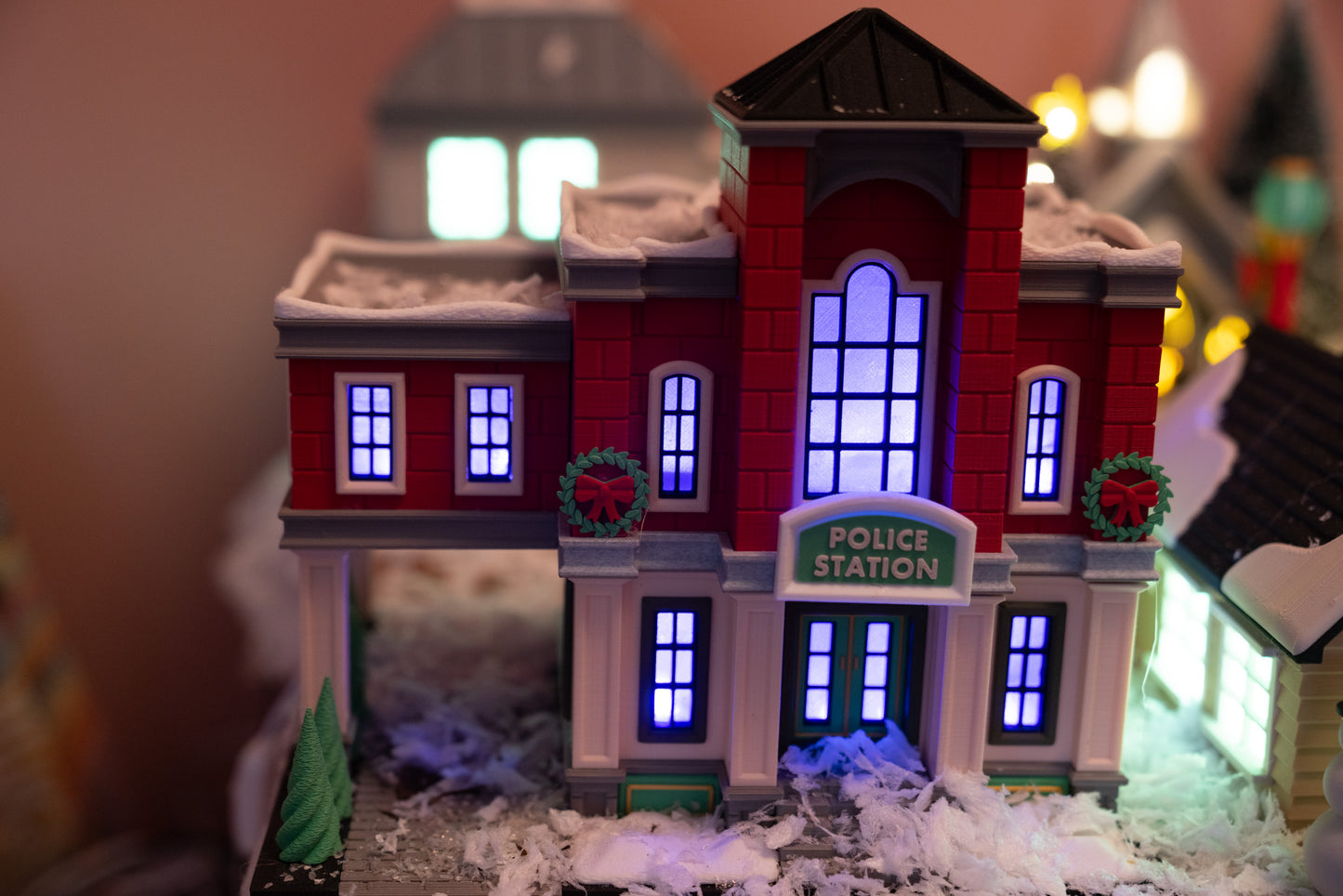 Premium LED Lighted Christmas Village Set - 10 Buildings with Polar Express Train & Snow - Complete Holiday Display Collection (65x150cm)