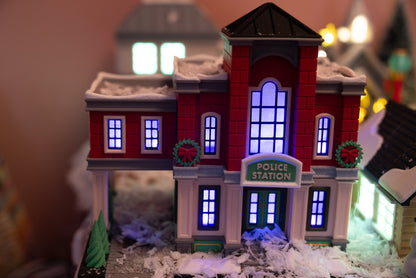 Premium LED Lighted Christmas Village Set - 10 Buildings with Polar Express Train & Snow - Complete Holiday Display Collection (65x150cm)