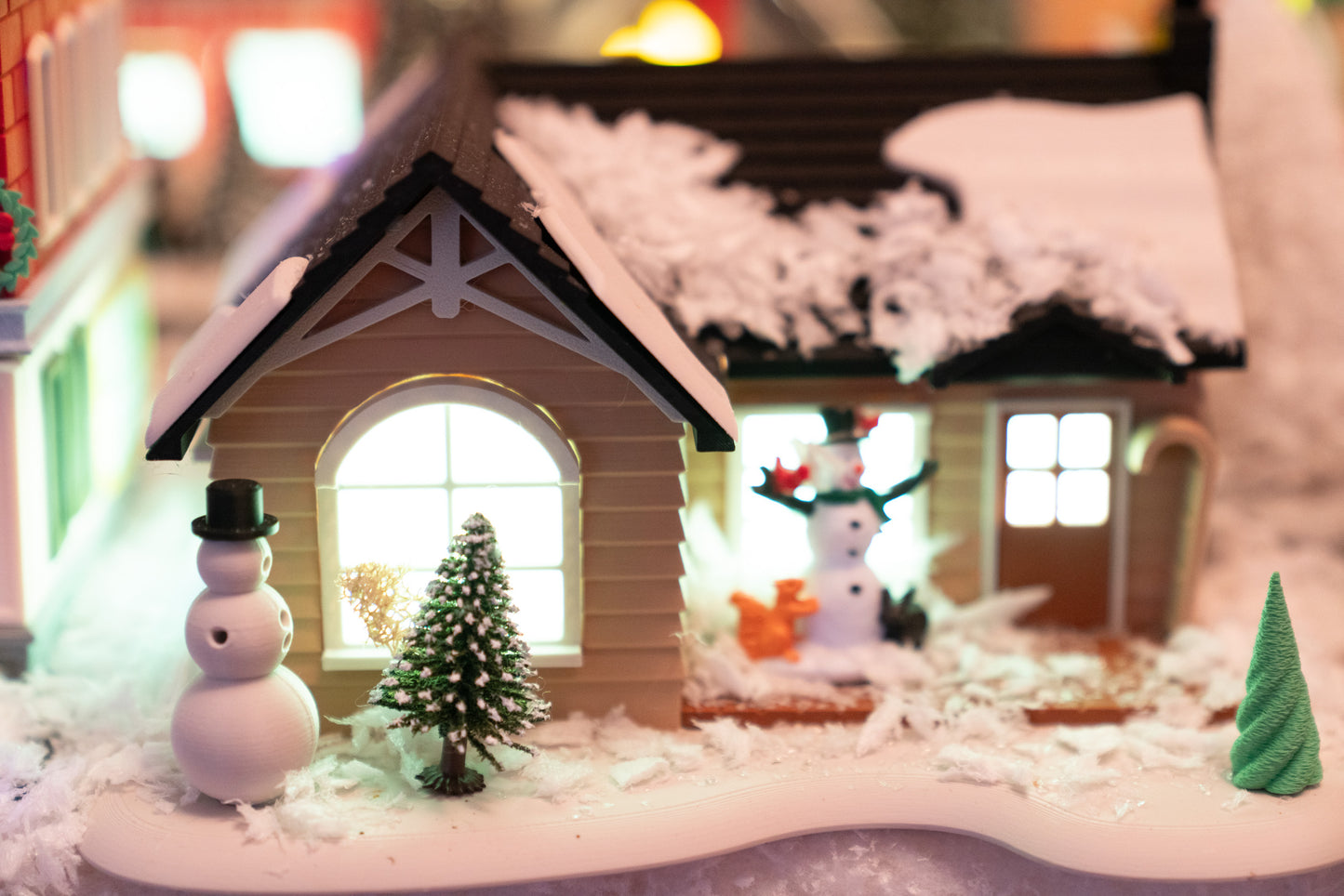 Premium LED Lighted Christmas Village Set - 10 Buildings with Polar Express Train & Snow - Complete Holiday Display Collection (65x150cm)