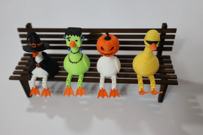 Halloween Fidget Duck Bench Decoration – Set of 4