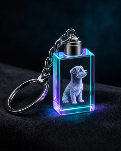 Personalised Light-Up Crystal Photo Keyring