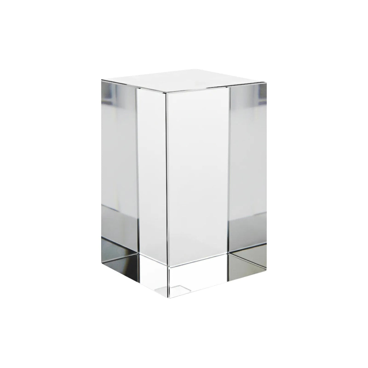 Clear square K9 crystal tower before engraving
