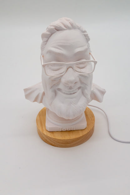 Personalized 3D Face Sculpture – with Built-In Light!