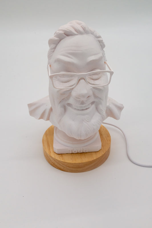 Personalized 3D Face Sculpture – with Built-In Light!