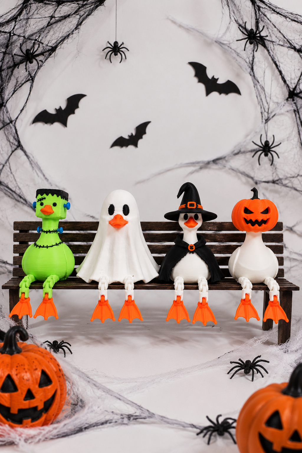 Halloween Fidget Duck Bench Decoration – Set of 4